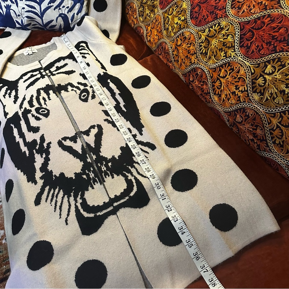 Anthropologie Pepaloves Open Front Long Tiger Cardigan Sweater - Picture 9 of 10
